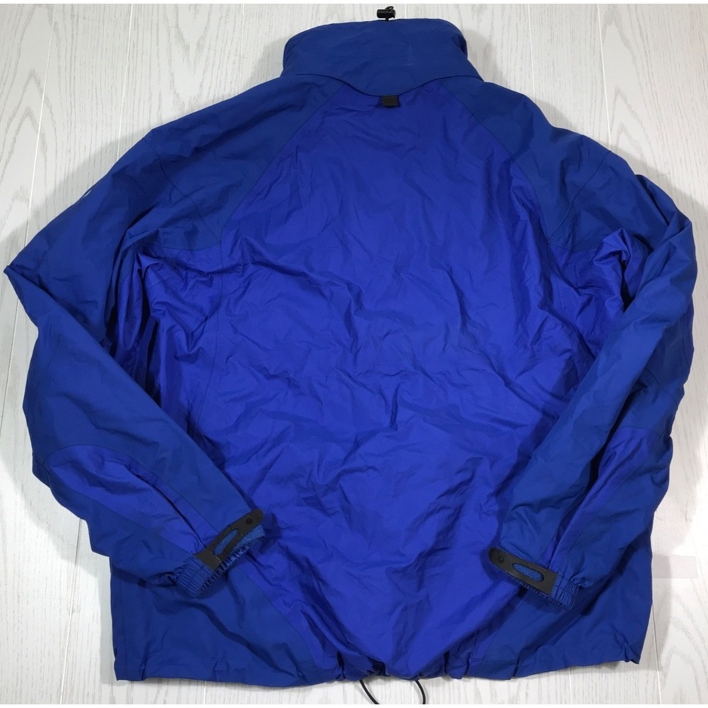 Vintage Marmot Windbreaker Jacket Mens XL Blue Full Zip Multi Pockets Nylon Ski